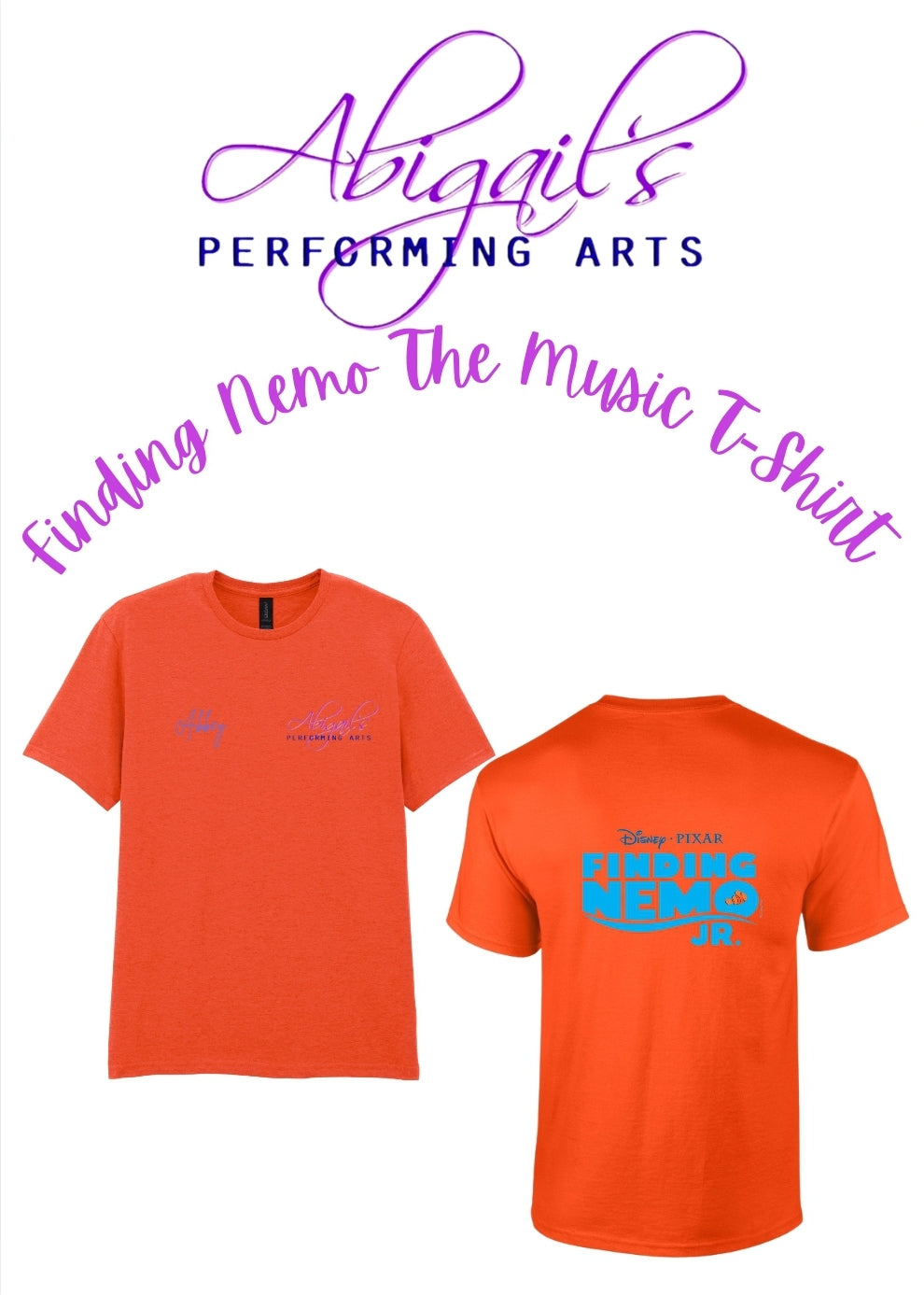 ABIGAIL'S PERFORMING ARTS FINDING NEMO T-SHIRT (ALL SIZES)