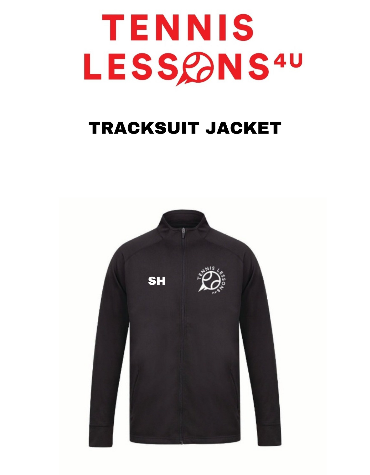 TENNIS LESSONS 4U TRACKSUIT JACKET (ALL SIZES)